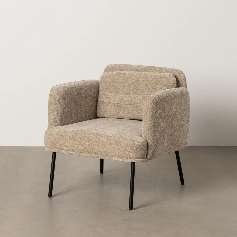 Bézs zsenília fotel Bind – Ixia