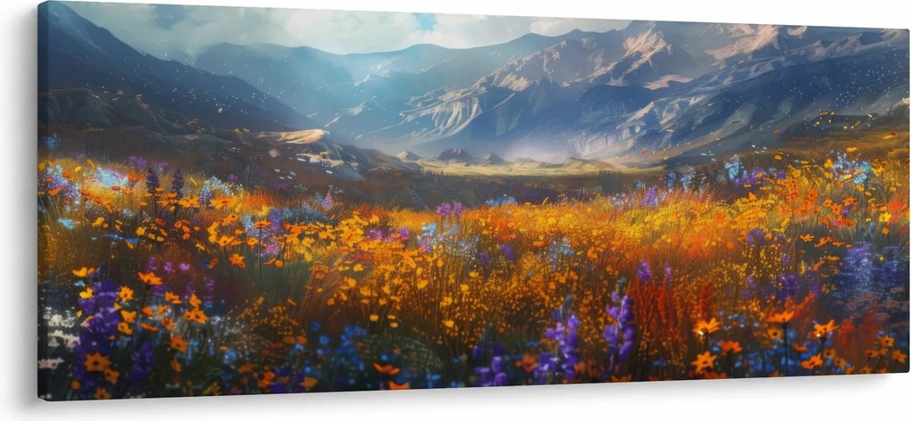 Kép - Festett hegyi táj II. (120x50 cm)