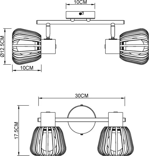 Globo 54663-2 - OLIN spotlámpa 2xE27/40W/230V