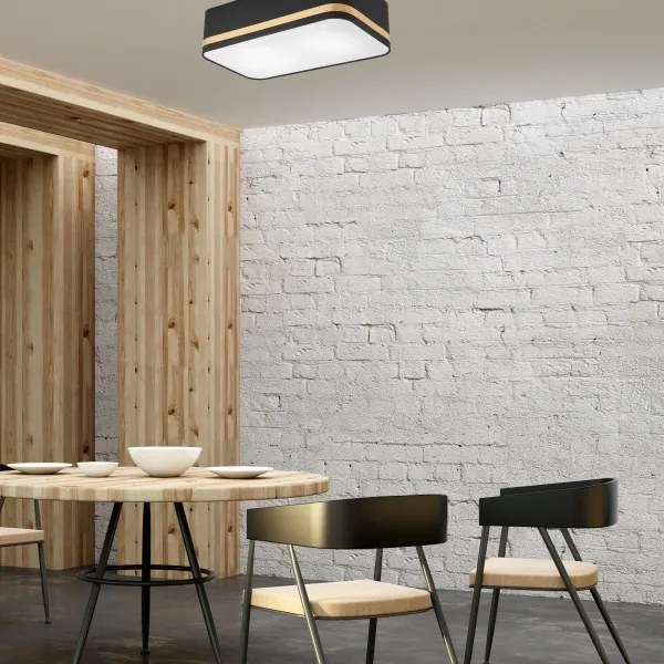 Mennyezeti lámpa SIRJA SQUARE STRIPE 2xE27/15W/230V fekete/arany