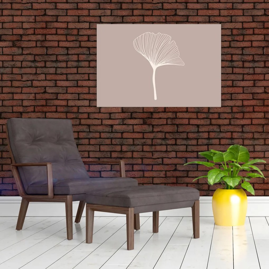 Kép - Bézs színű levelek N⁰5 (90x60 cm)