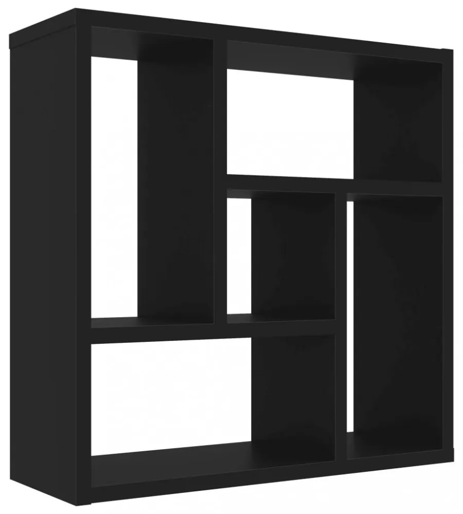 fekete szerelt fa fali polc 45,1 x 16 x 45,1 cm