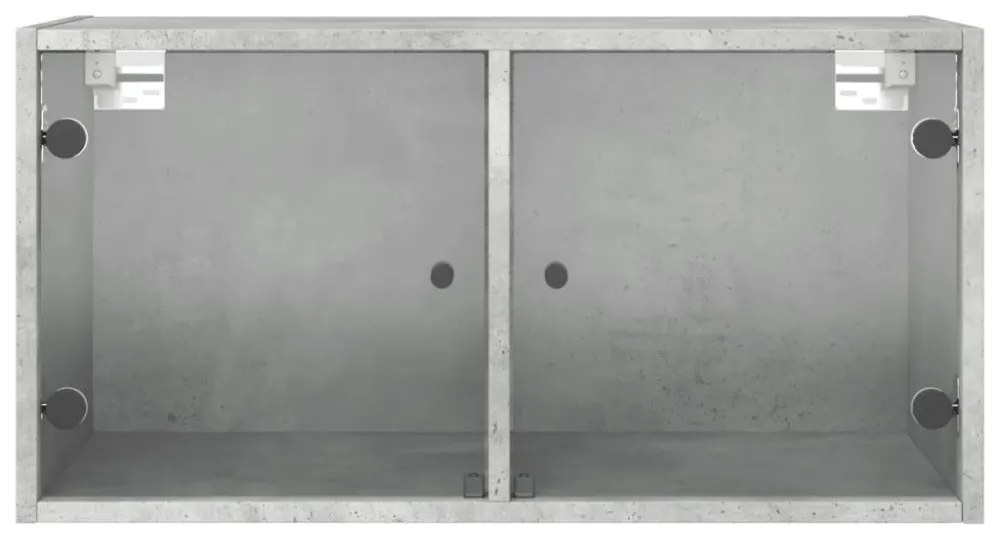 2 db betonszürke faliszekrény üvegajtókkal 68,5 x 37 x 35 cm