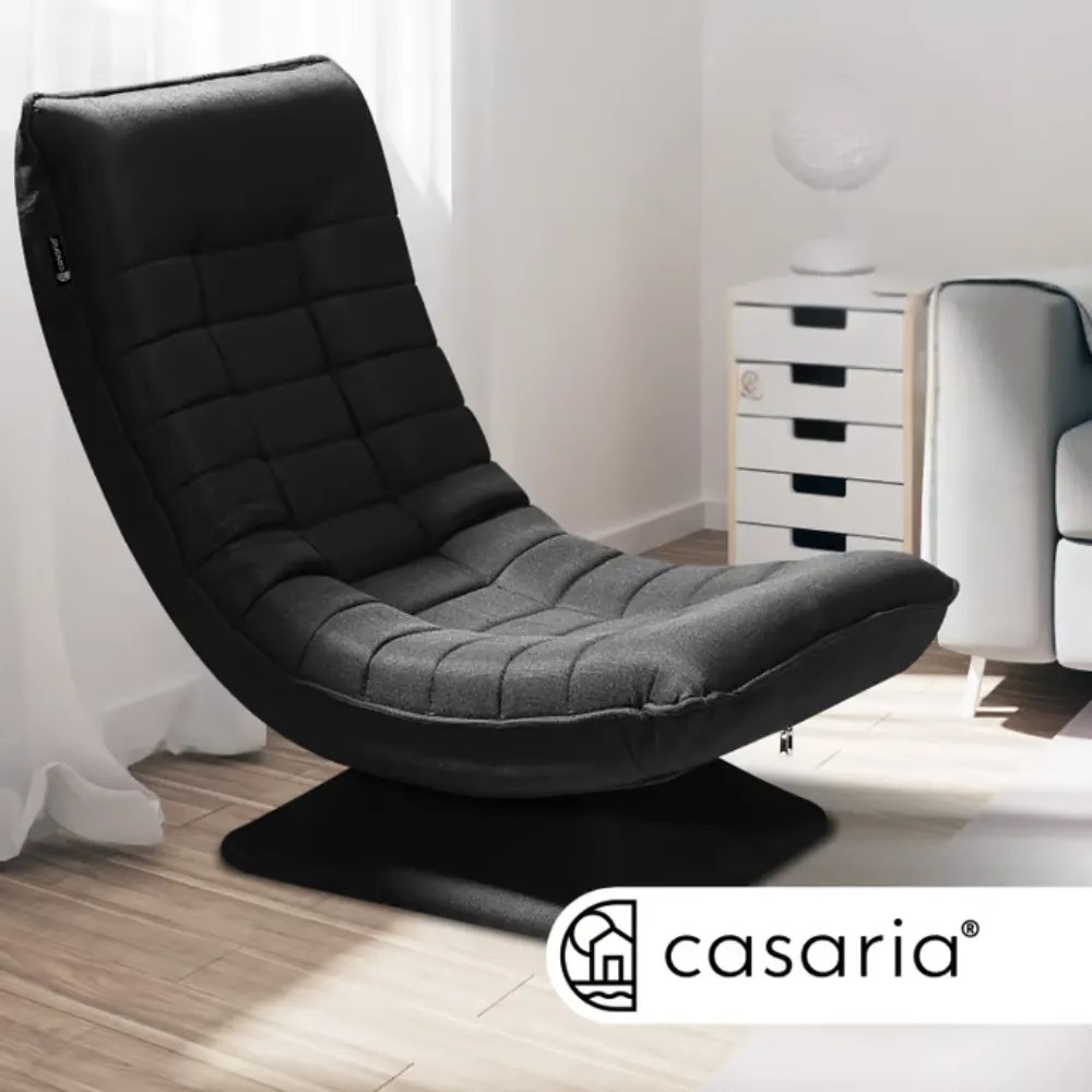 ABERDEEN napozó fotel 87×60×105cm, fekete Casaria