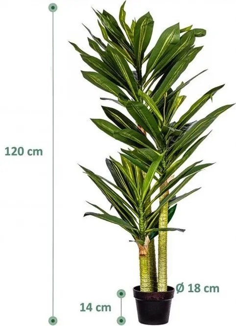 PLANTASIA Műnövény Dracaena 120 cm 81 levél