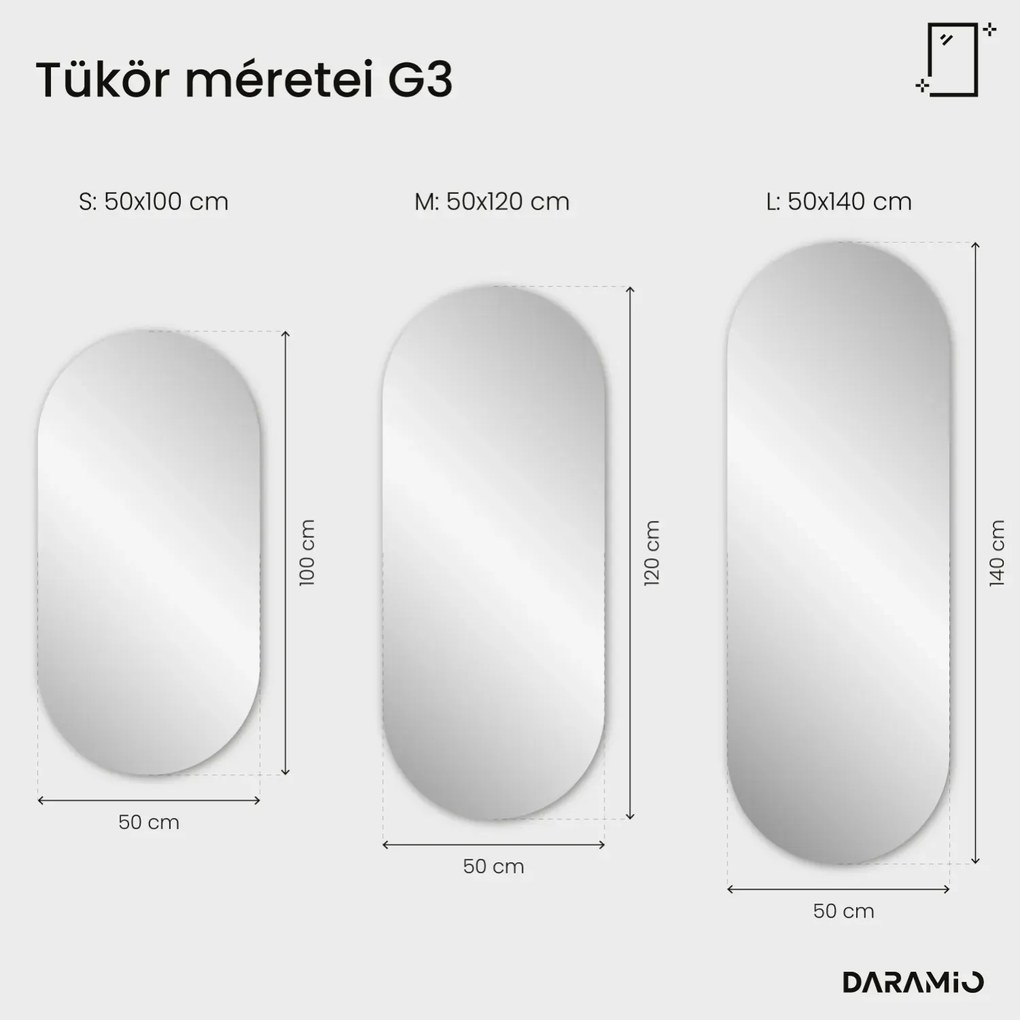 Atipikus tükör LED világítással G3