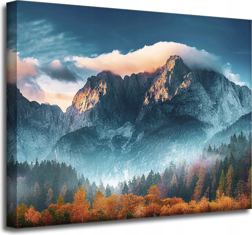 Vászonkép Hegyek Ég Erdő Természet 50x40 cm Ajándéknak is tökéletes