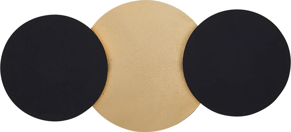 Modern fekete fali lámpa arany színnel, LED-del, 3 lépésben dimmelhető, 3 égős - Sunrise 3