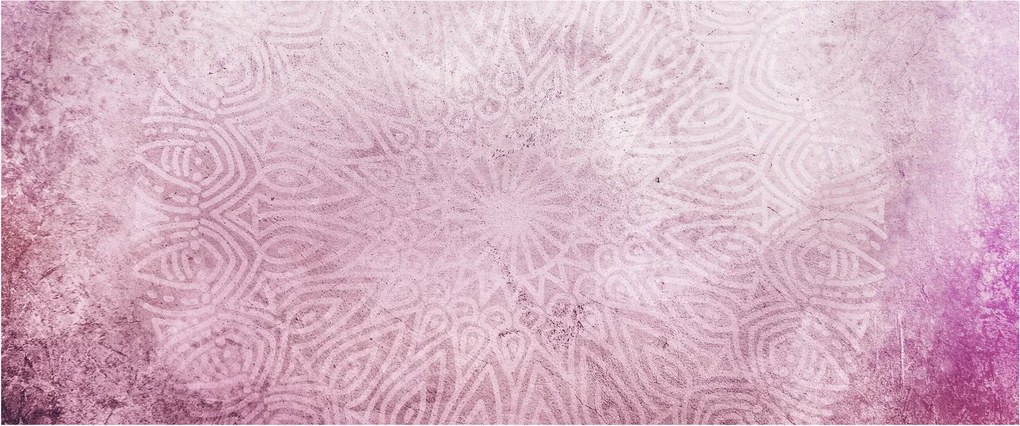 Kép - Mandala rózsaszín falon (120x50 cm)
