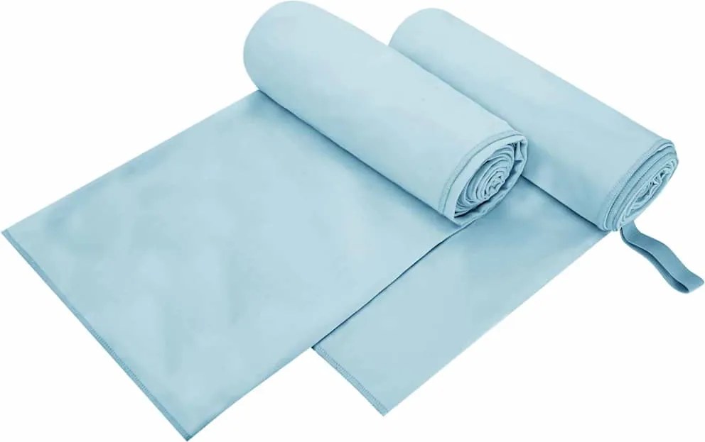 vidaXL Sport Törölközők 2 pcs Kék 200 x 100 cm Poliészter és poliamid