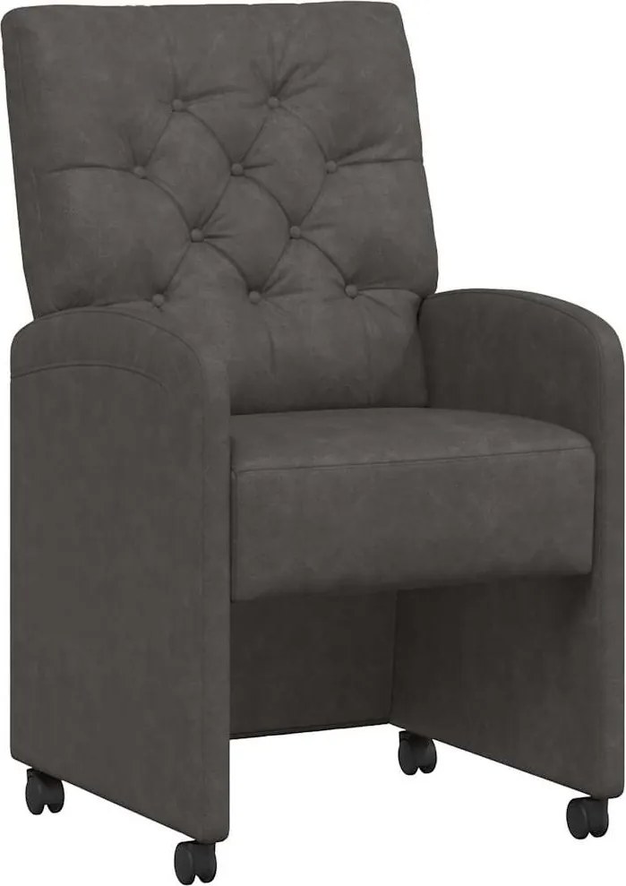 vidaXL Kerekes Étkező Székek 2 pcs Fekete 58 x 67 x 97 cm Műbőr
