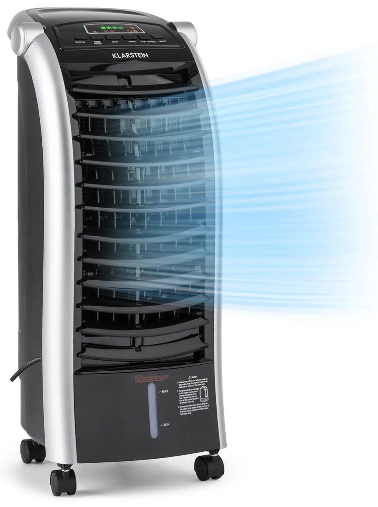 Klarstein Maxfresh, ventilátor, léghűtő, 4 v 1, 6L, 65W, távirányító, 2 x jégcsomag