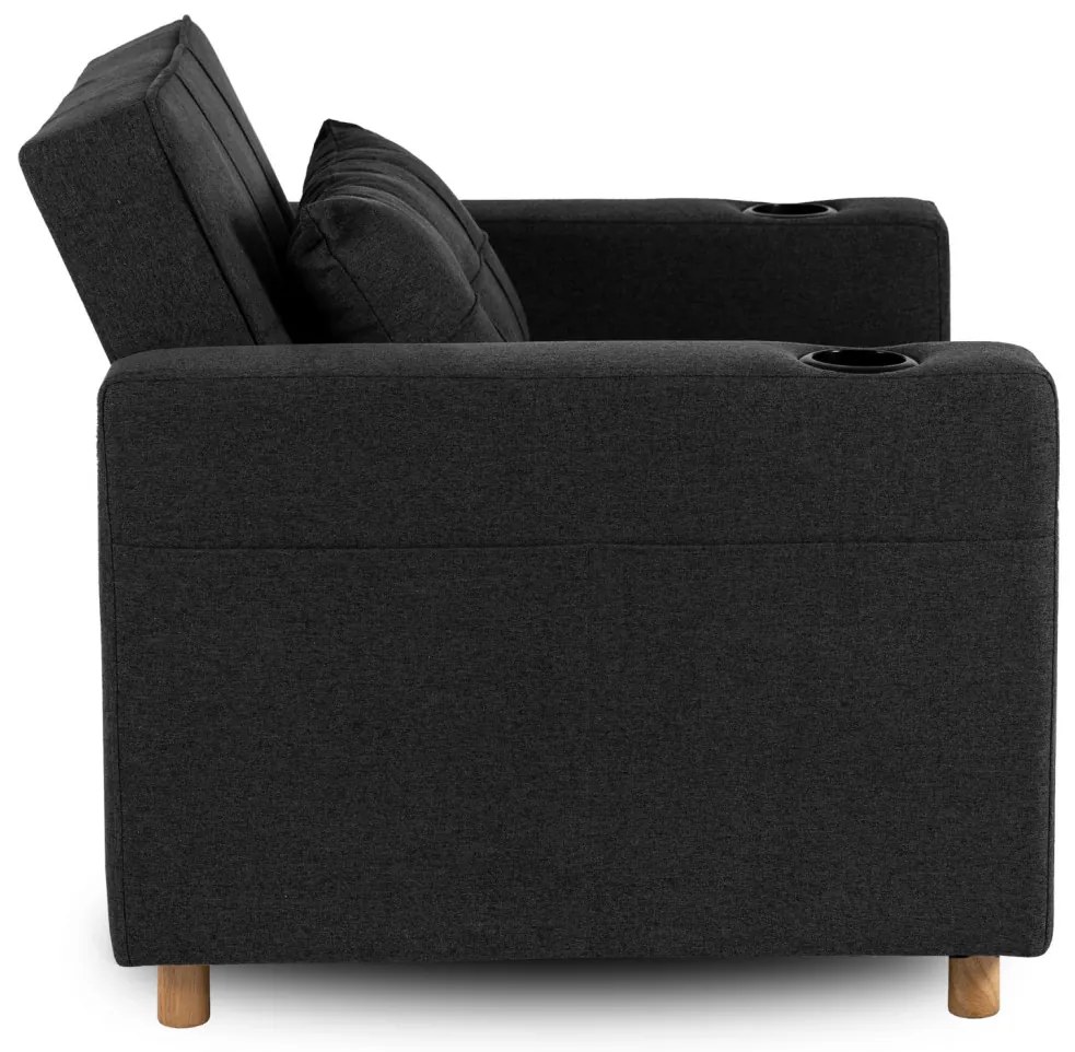 Ágyazható Fotel Fekete Kárpittal. SOLOR