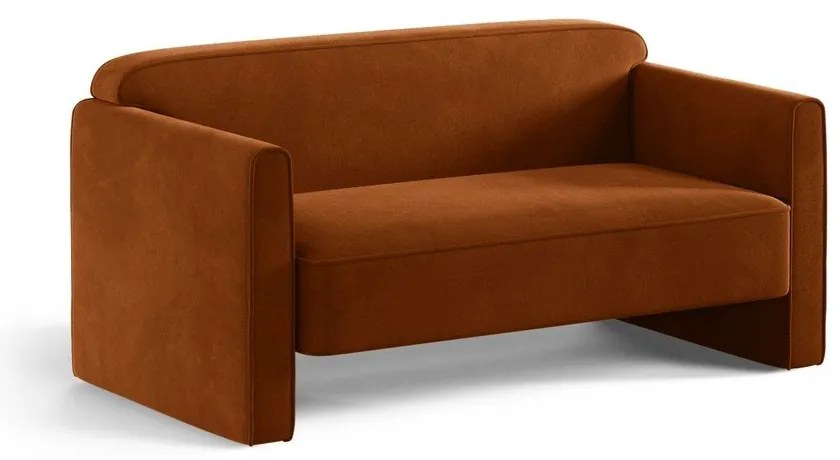Terrakotta színű bársony kanapé 140 cm Abby – Micadoni