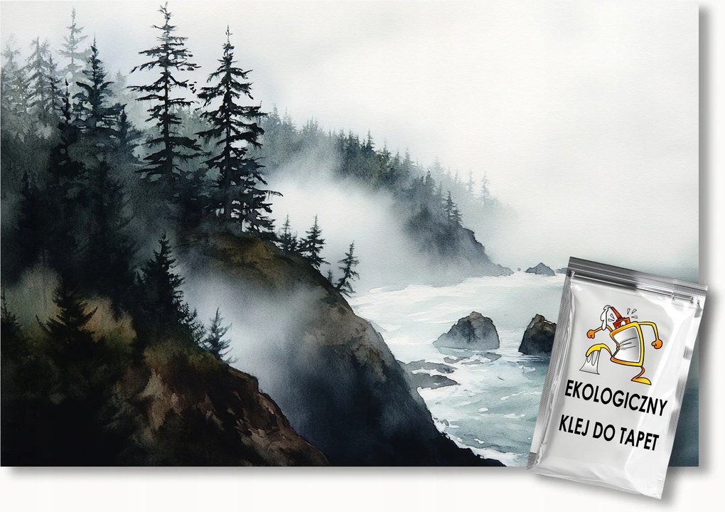 Fotótapéta Flizelina Tájkép Hegyek Sziklák Fák Tenger Köd 416x290 ragasztó