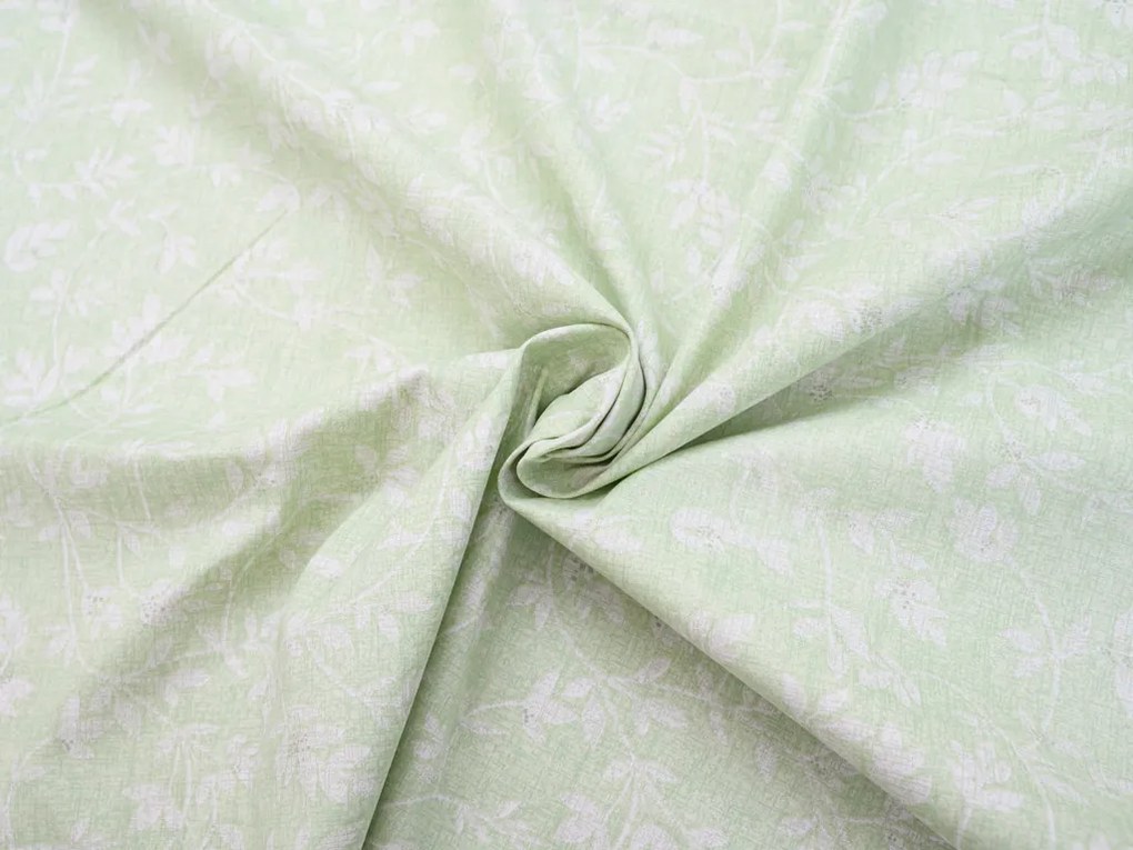 Renforcé pamut ágyneműhuzat GREEN FLOWERS zöld Ágyneműhuzat mérete: 70 x 90 cm | 140 x 200 cm