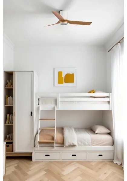 FARO 33833WT - Mennyezeti ventilátor MINI PUNT TUB S barna/fehér átm. 90 cm WT + távirányító