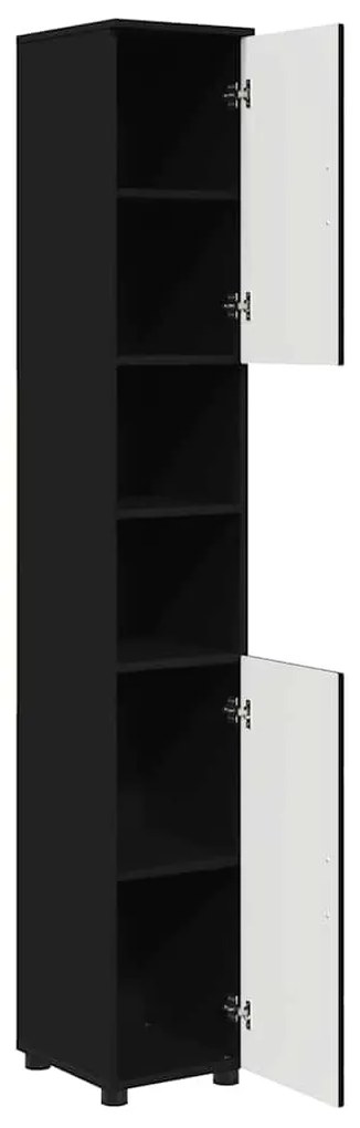 Fürdőszobai magas szekrény Fekete 30 x 35 x 192 cm Faanyag