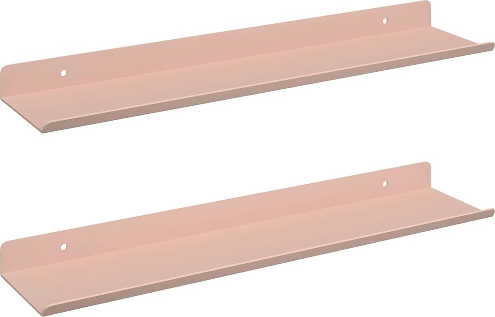 vidaXL Lebegő polc 2 pcs Rózsaszín 40 x 9 x 2,5 cm Acél