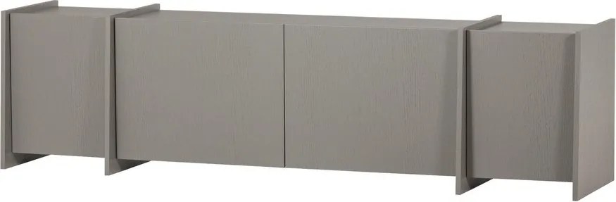 Szürke TV-állvány kőrisfa dekorral 200x53x44 cm Brock – WOOOD