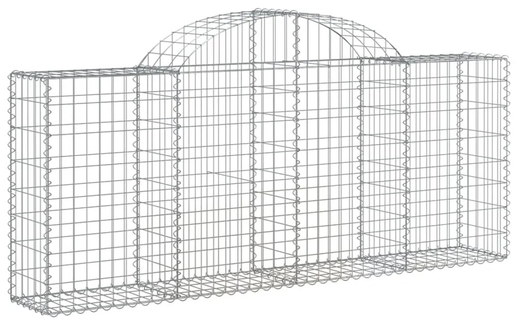 vidaXL 50 db íves horganyzott vas gabion kosár 200x30x80/100 cm