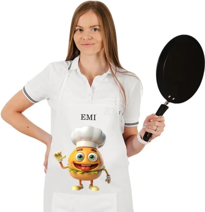 EMI Burger konyhai kötény, Fehér