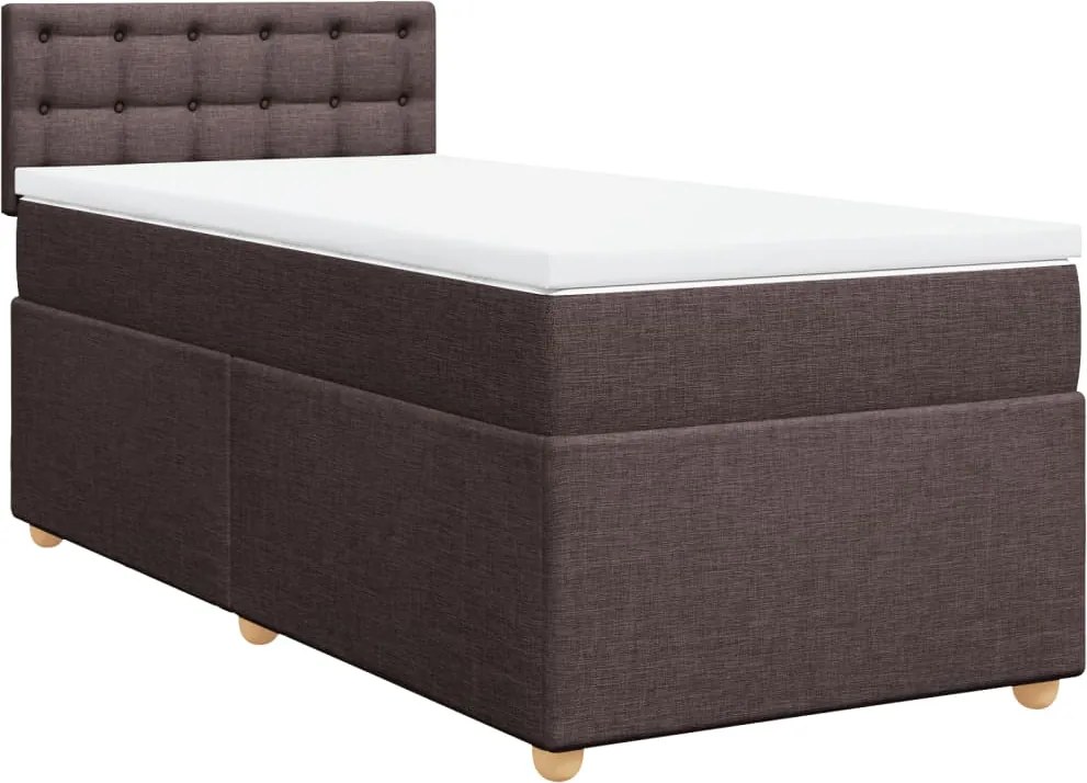 vidaXL sötétbarna szövet rugós ágy matraccal 100 x 200 cm