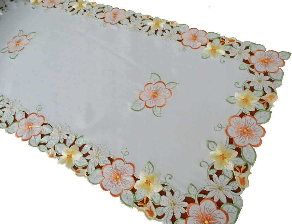 Mg Futófelület 6602 hímzett Ecru 60x120cm Virágok