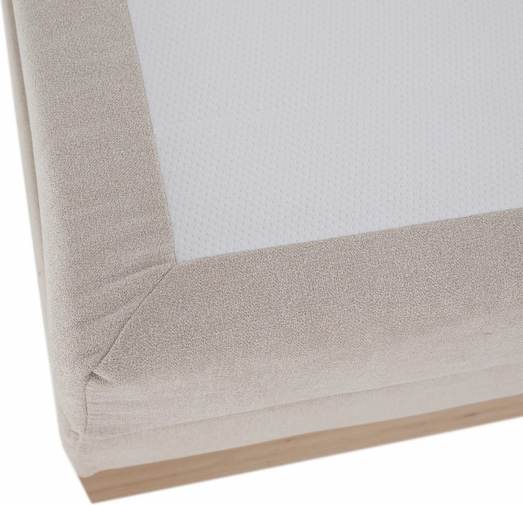 Elektromos állítható ágy, boxspring, bézs/artisan tölgy, 120x200, TIANA