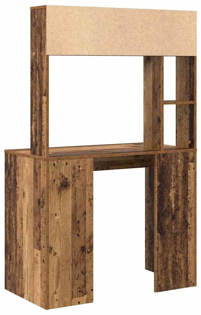 Asztal polcokkal tárolóval Régi fa 91 x 50 x 149 cm Faanyag