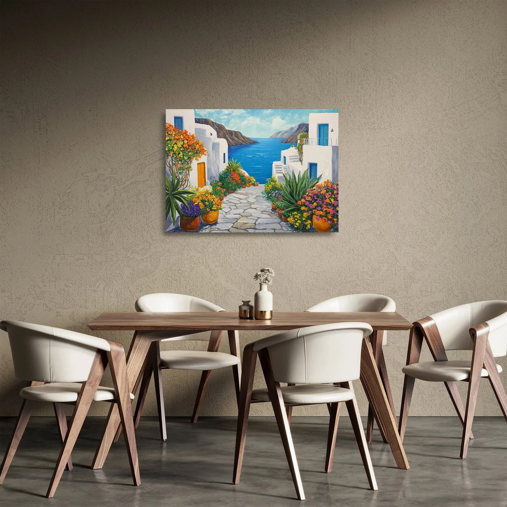 Üveg kép - Görög sikátor (70x50 cm)