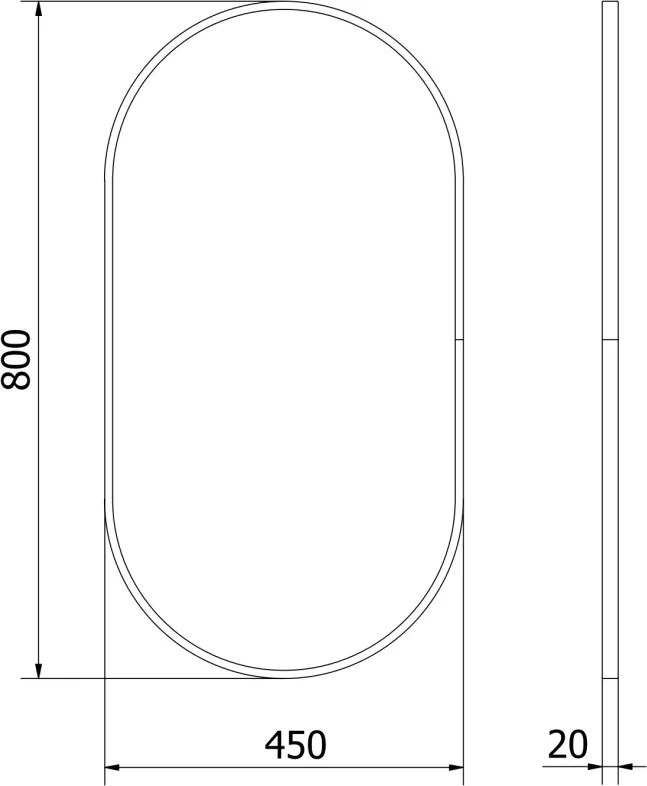 Mexen Loft ovális fürdőszobai tükör 80 x 45 cm, arany keret - 9851-080-045-000-50