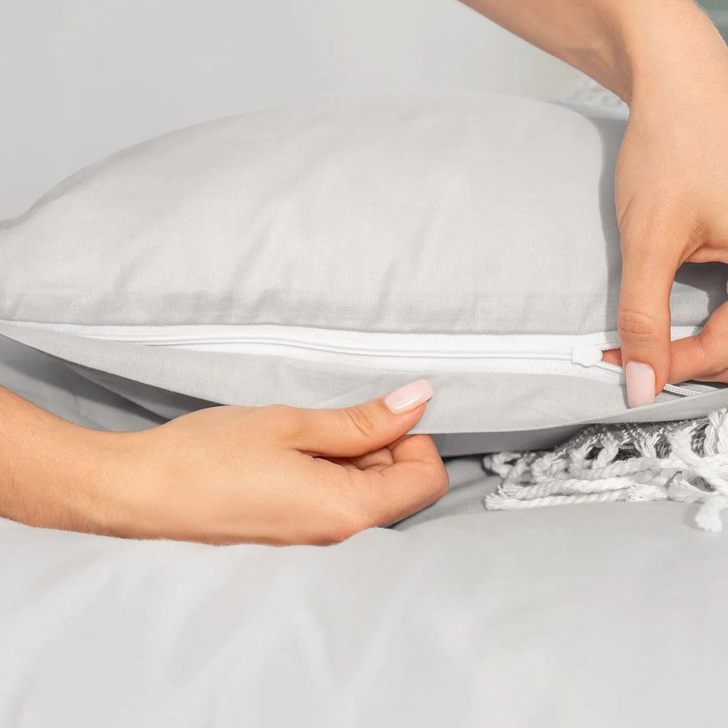 Goldea pamut ágyneműhuzat garnitúra - világosszürke 140 x 200 és 50 x 70 cm