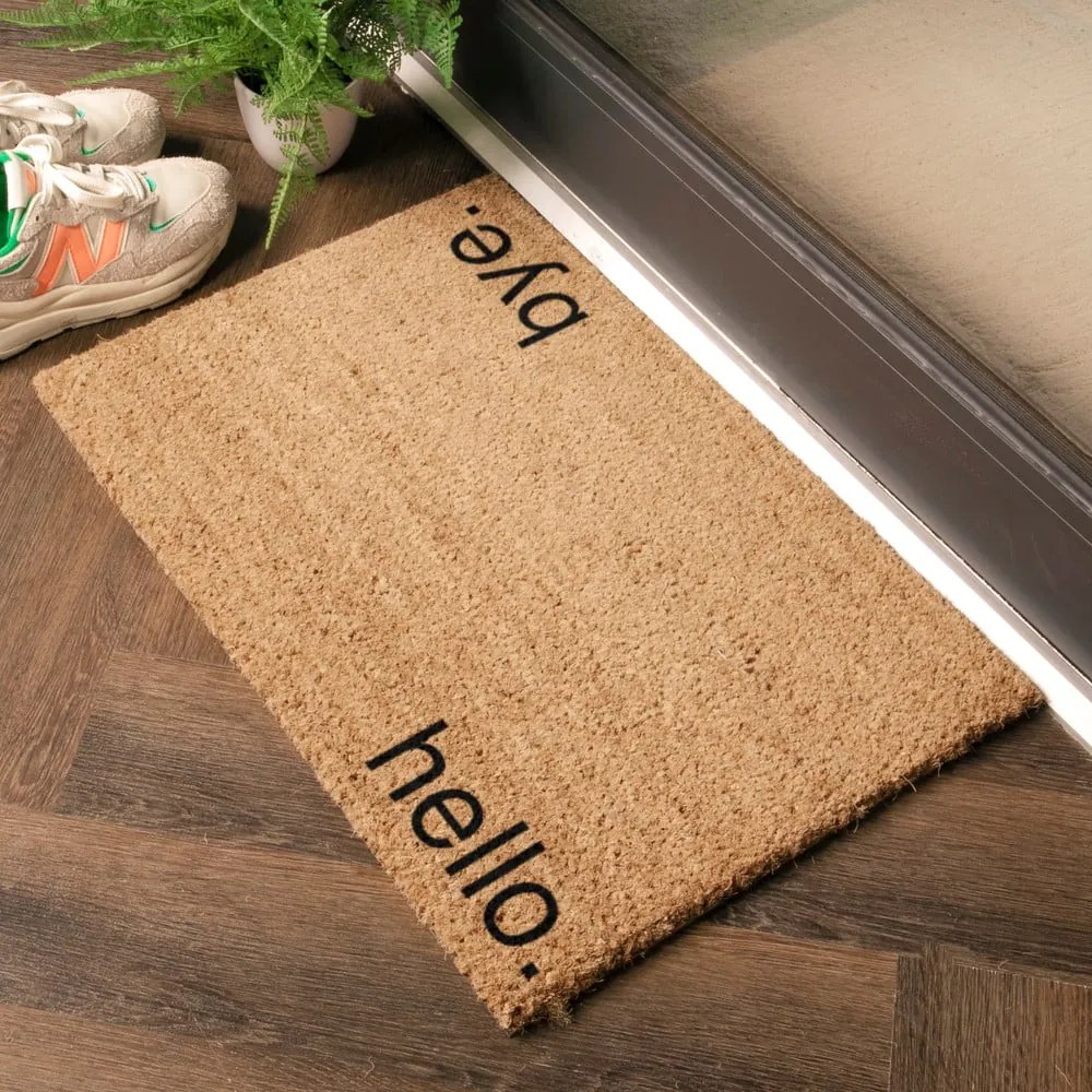Kókuszrost lábtörlő 40x60 cm Hello, Bye – Artsy Doormats