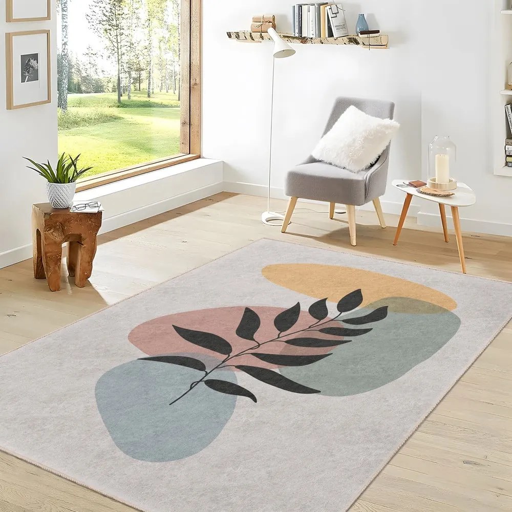 Krémszínű mosható futószőnyeg 80x200 cm Illustrated Autumn – Mila Home
