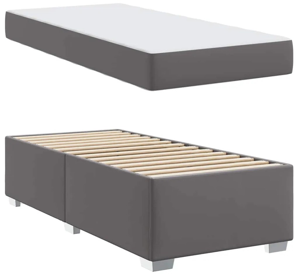 Ágykeret Szürke 90 x 200 cm Műbőr