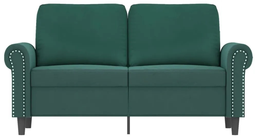 kétszemélyes sötétzöld bársony kanapé 120 cm