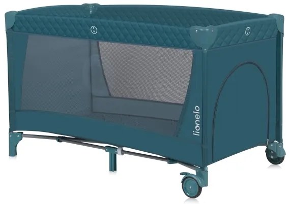 Lionelo - Utazóágy FLOWER türkiz-zöld