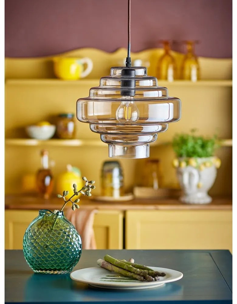 Barna függőlámpa üveg búrával ø 27 cm Ilua – Bloomingville