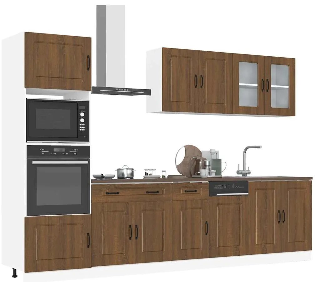 vidaXL 7 darabos konyhaszekrény szett Kalmar barna tölgy műfa