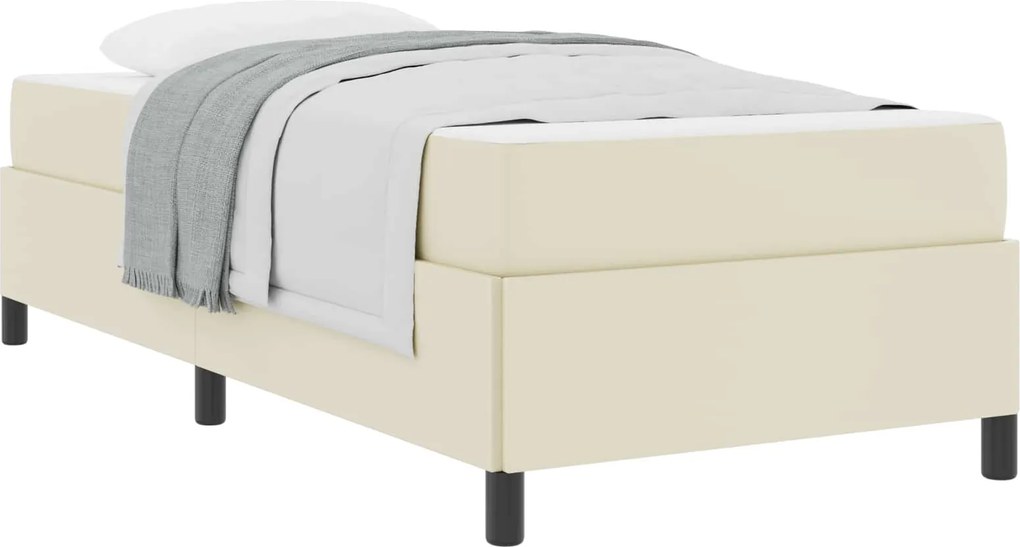 vidaXL Ágykeret matracmal Krém 100 x 200 cm szövet