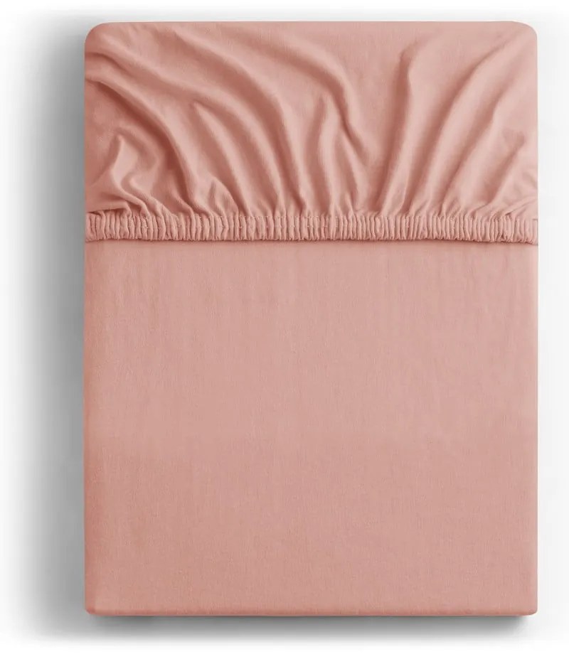 Barackszínű gumis jersey lepedő 240x220 cm Amber – Restilo