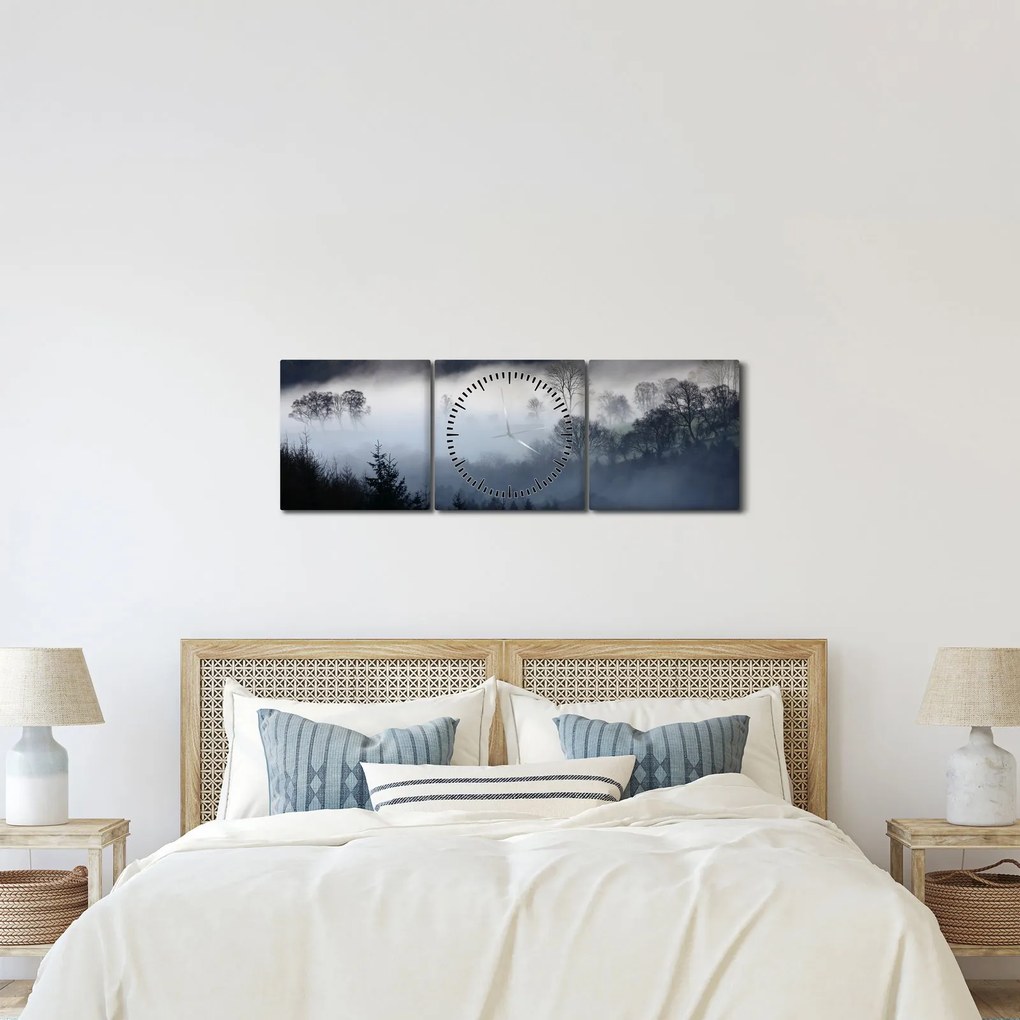 A köd képe az erdő felett (órával) (90x30 cm)