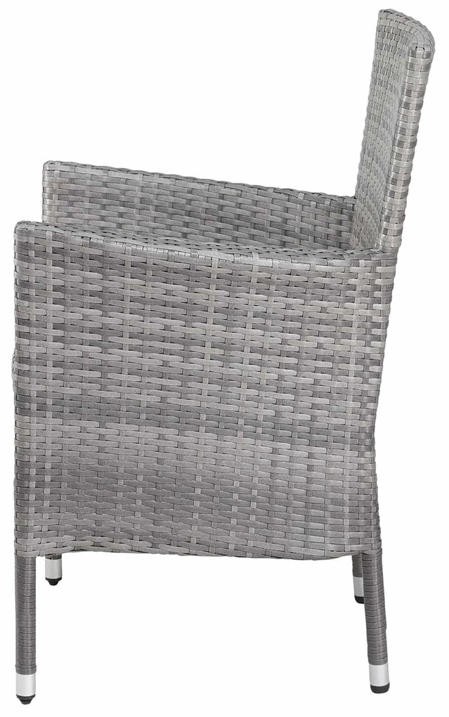 Casaria® Rattan fotel 2 db - szürke/antracit párnák