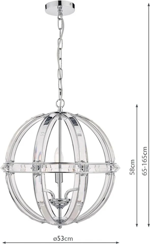 LAURA ASHLEY 3732577-Q AIDAN Klasszikus Függesztett Lámpa Fehér, Csiszolt Króm E14 IP20