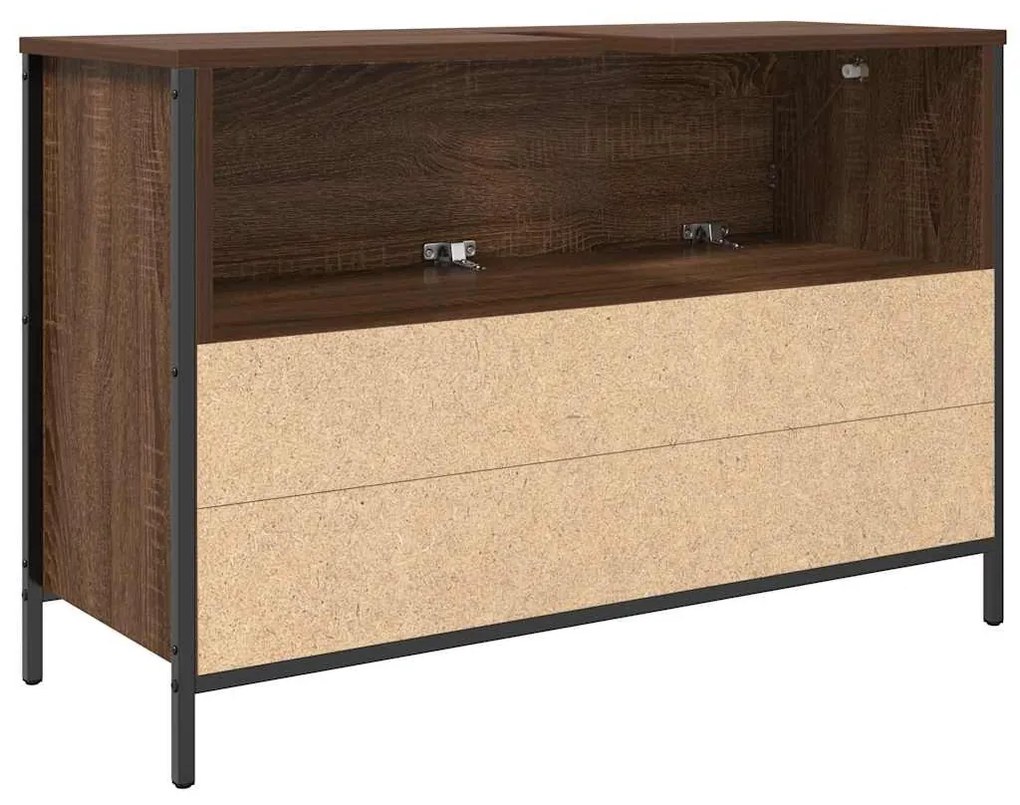 barna tölgy fürdőszobai mosdószekrény fiókokkal 90x34,5x60 cm