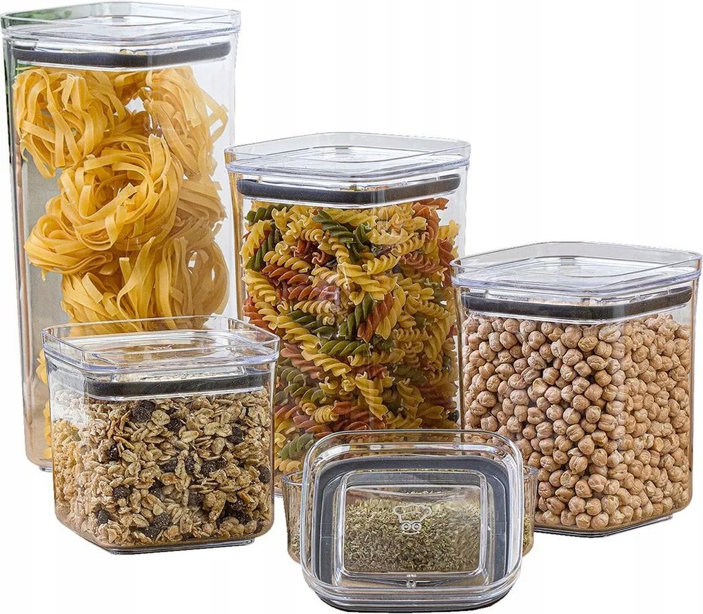5 db-os ételtároló edény szett fűszerek 0,25-1L