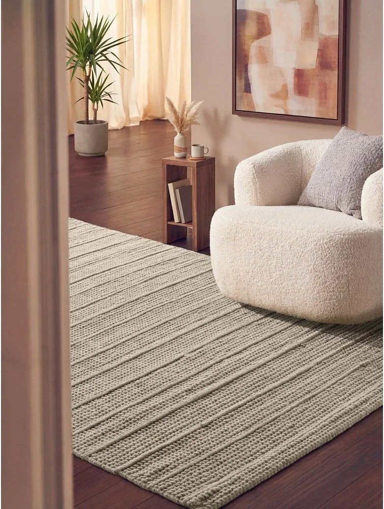 Krémszínű kézi szövésű gyapjú szőnyeg 200x300 cm Camden Parker – Ted Baker