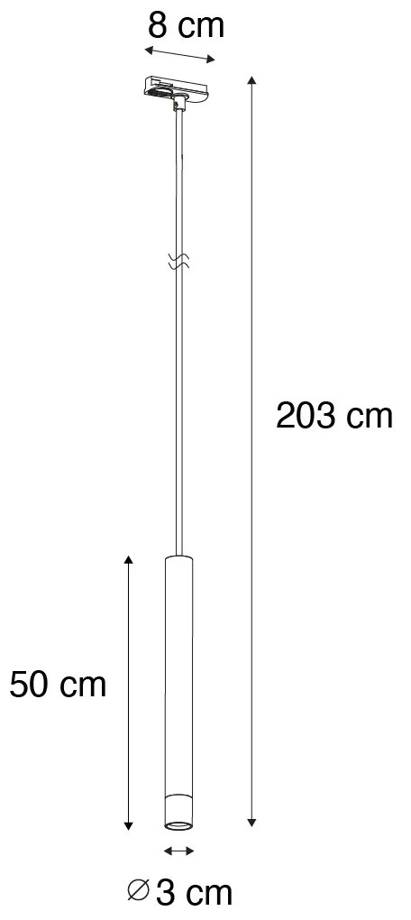 Modern sötét bronz függőlámpa 1 fázisú sínrendszerhez - Iconic Frini