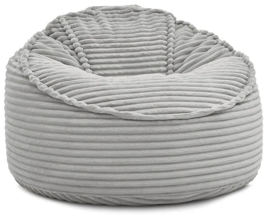 Világosszürke kordbársony babzsákfotel Socrate – Bobochic Paris